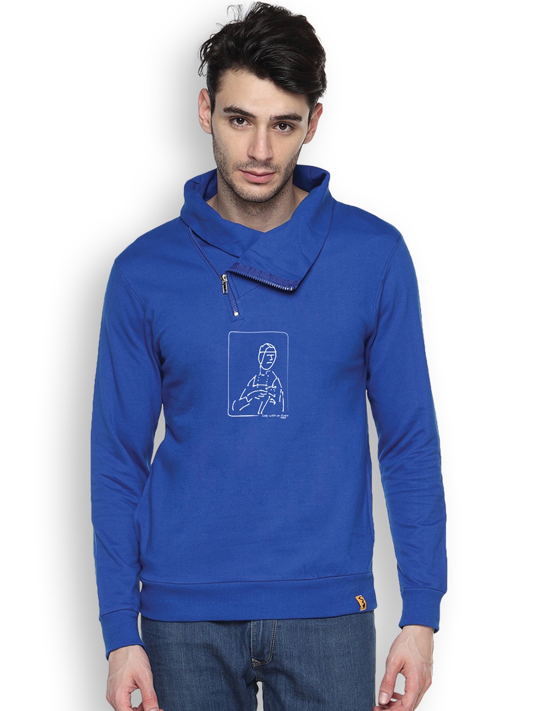 

Campus Sutra Blue Sweatshirt