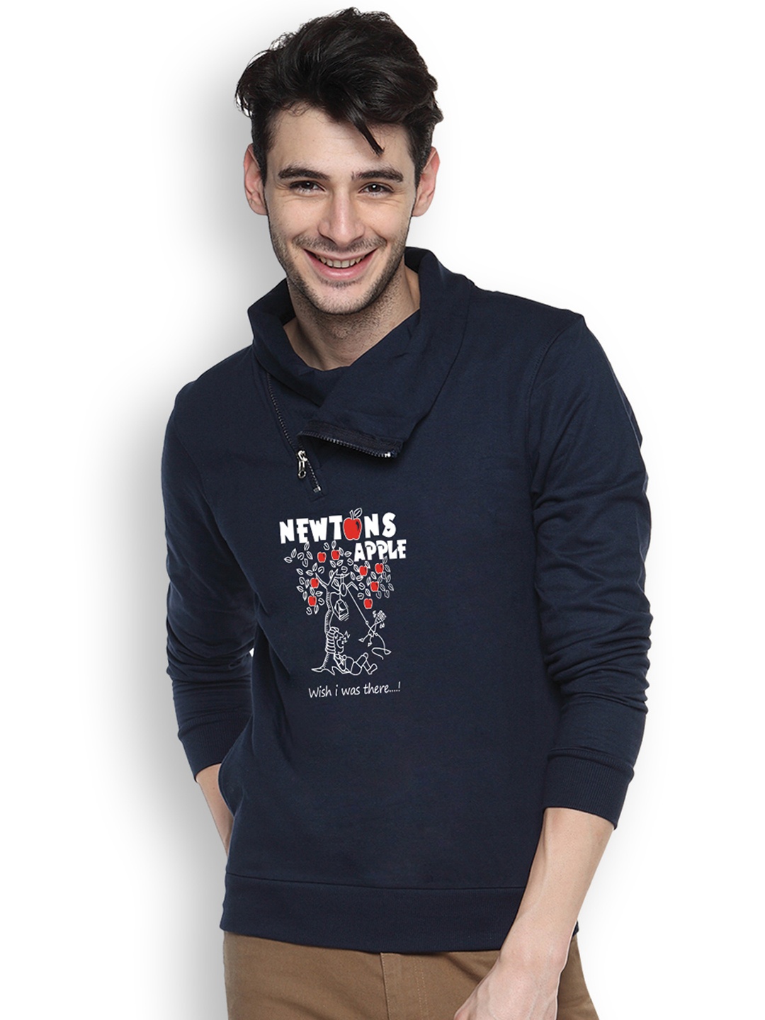 

Campus Sutra Navy Printed Sweatshirt, Navy blue