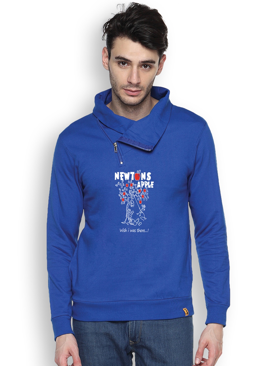 

Campus Sutra Blue Printed Sweatshirt