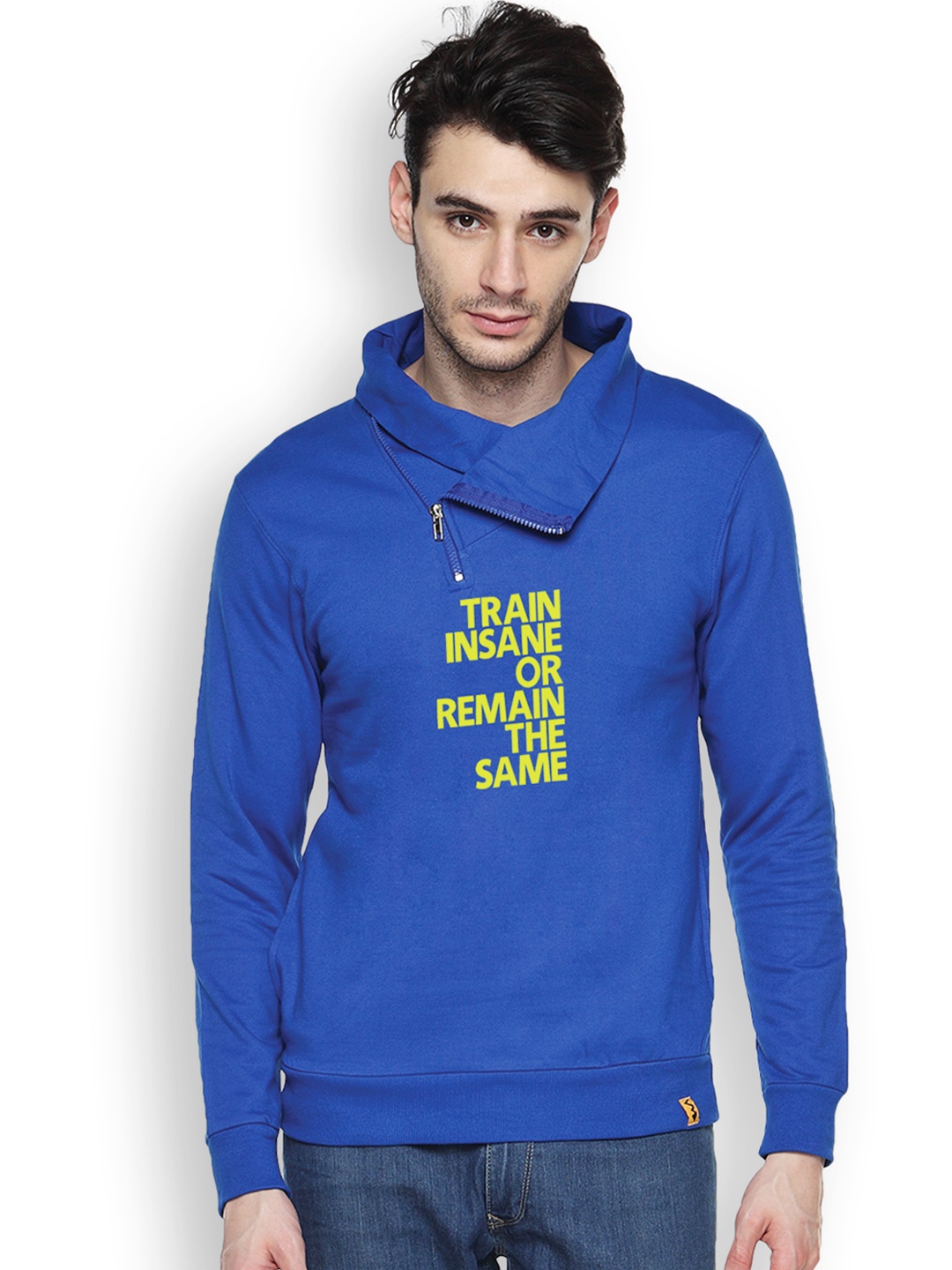 

Campus Sutra Blue Printed Sweatshirt