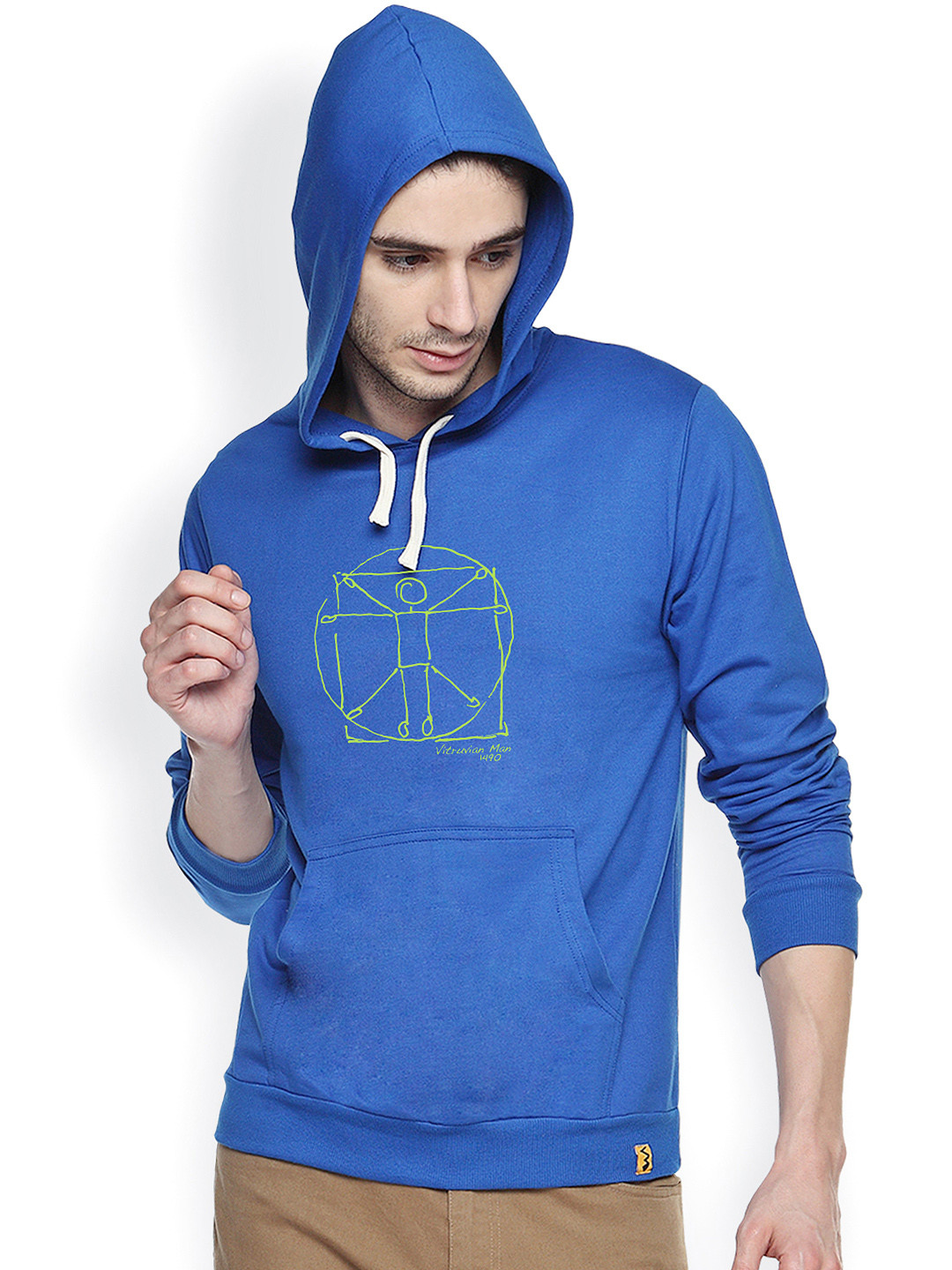 

Campus Sutra Blue Hooded Sweatshirt