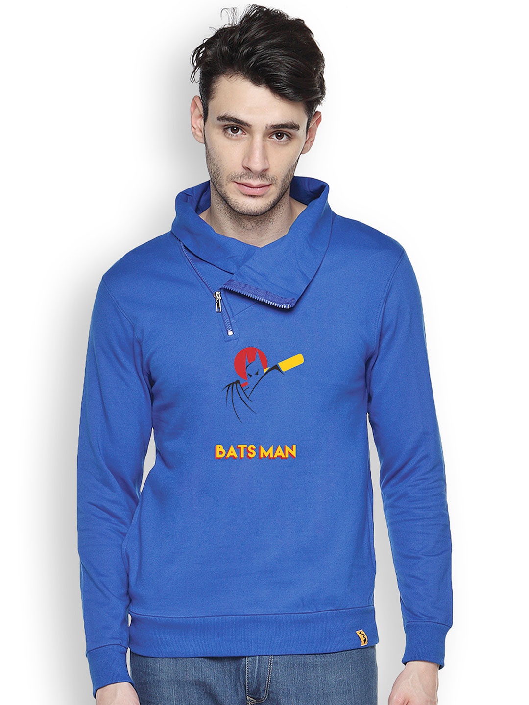 

Campus Sutra Blue Printed Sweatshirt
