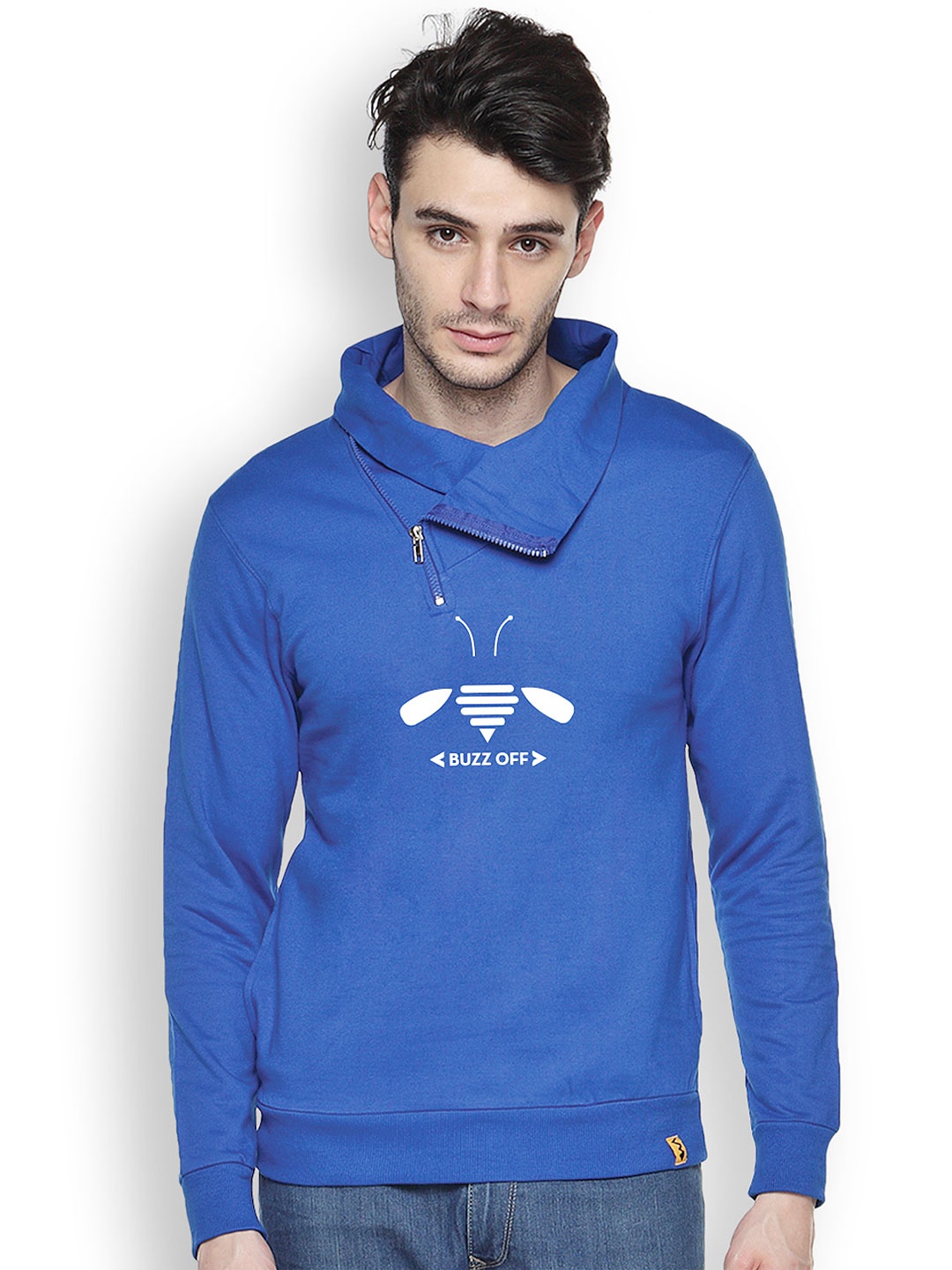 

Campus Sutra Blue Printed Sweatshirt