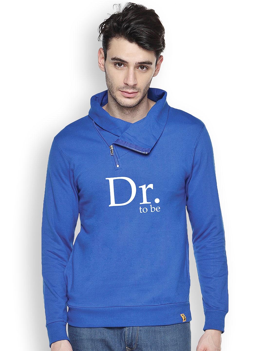 

Campus Sutra Blue Printed Sweatshirt