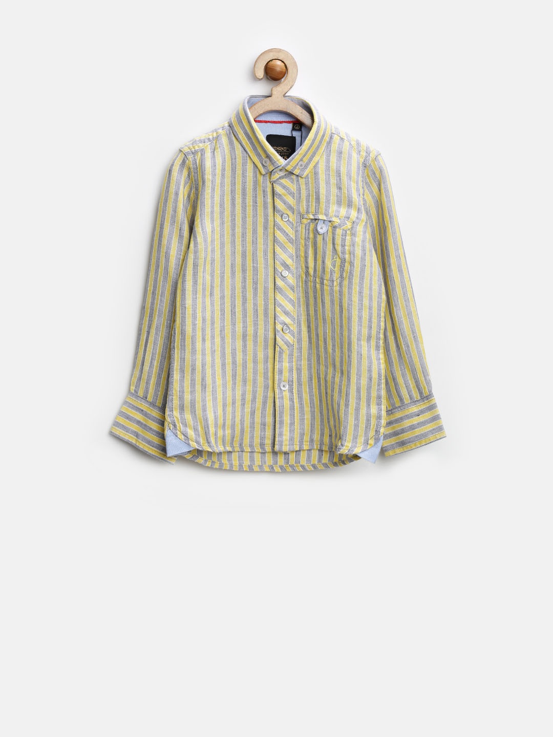 

Gini and Jony Gold Boys Yellow & Grey Striped Linen Shirt