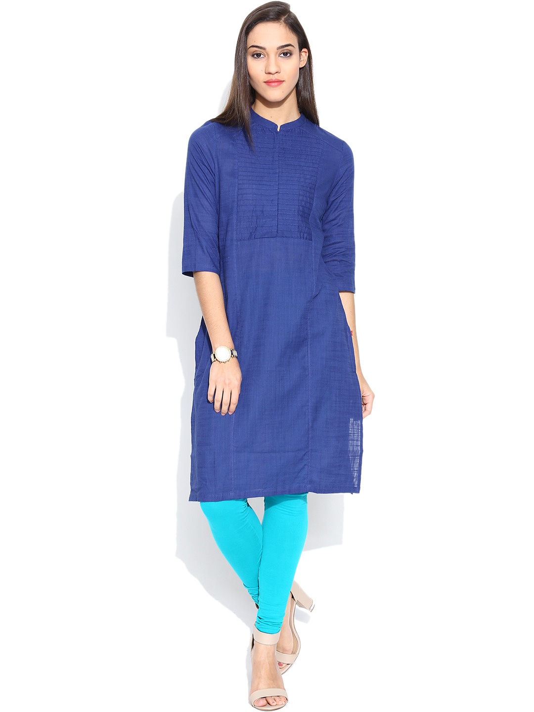 

W Navy Kurta, Navy blue
