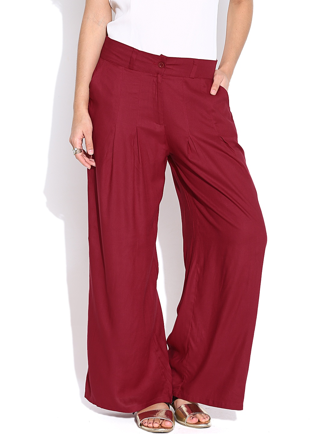 

W Maroon Palazzo Trousers
