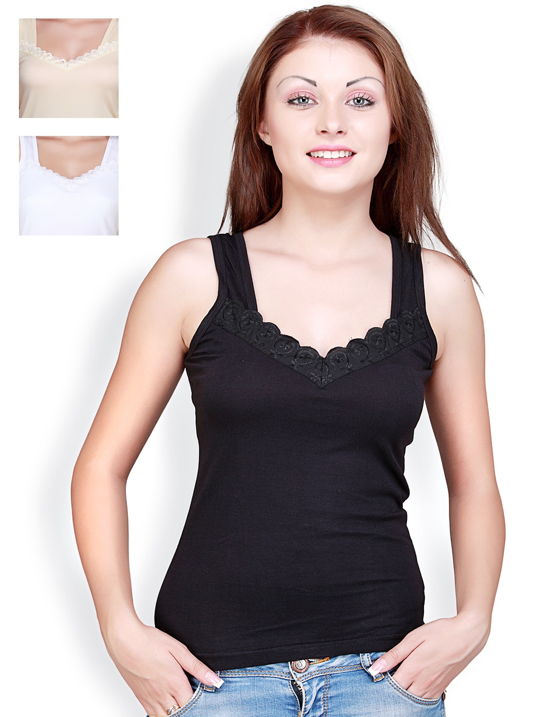 

Floret Women Pack of 3 Camisoles 2427, Black