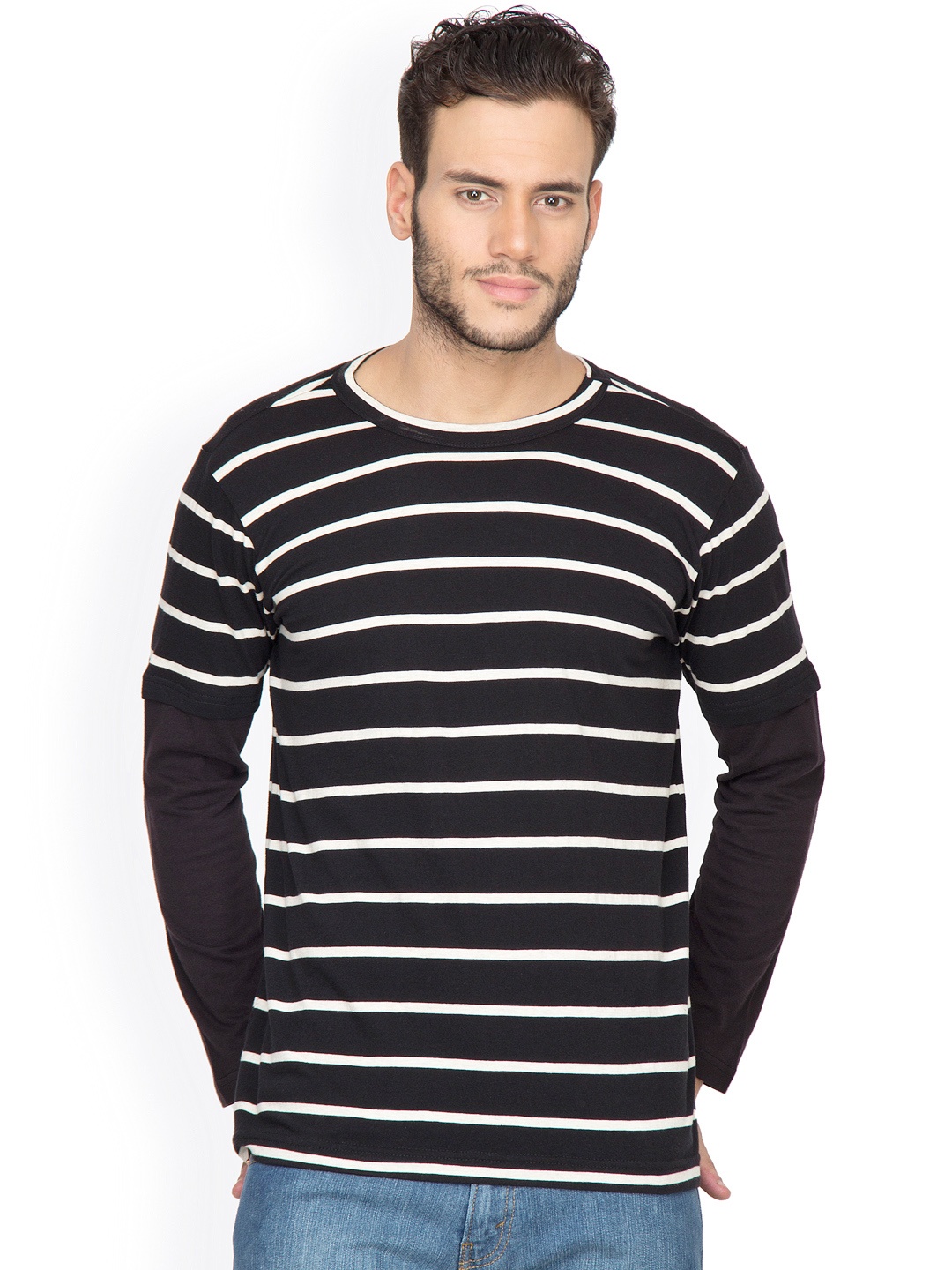 

Hypernation Black & White Striped T-shirt