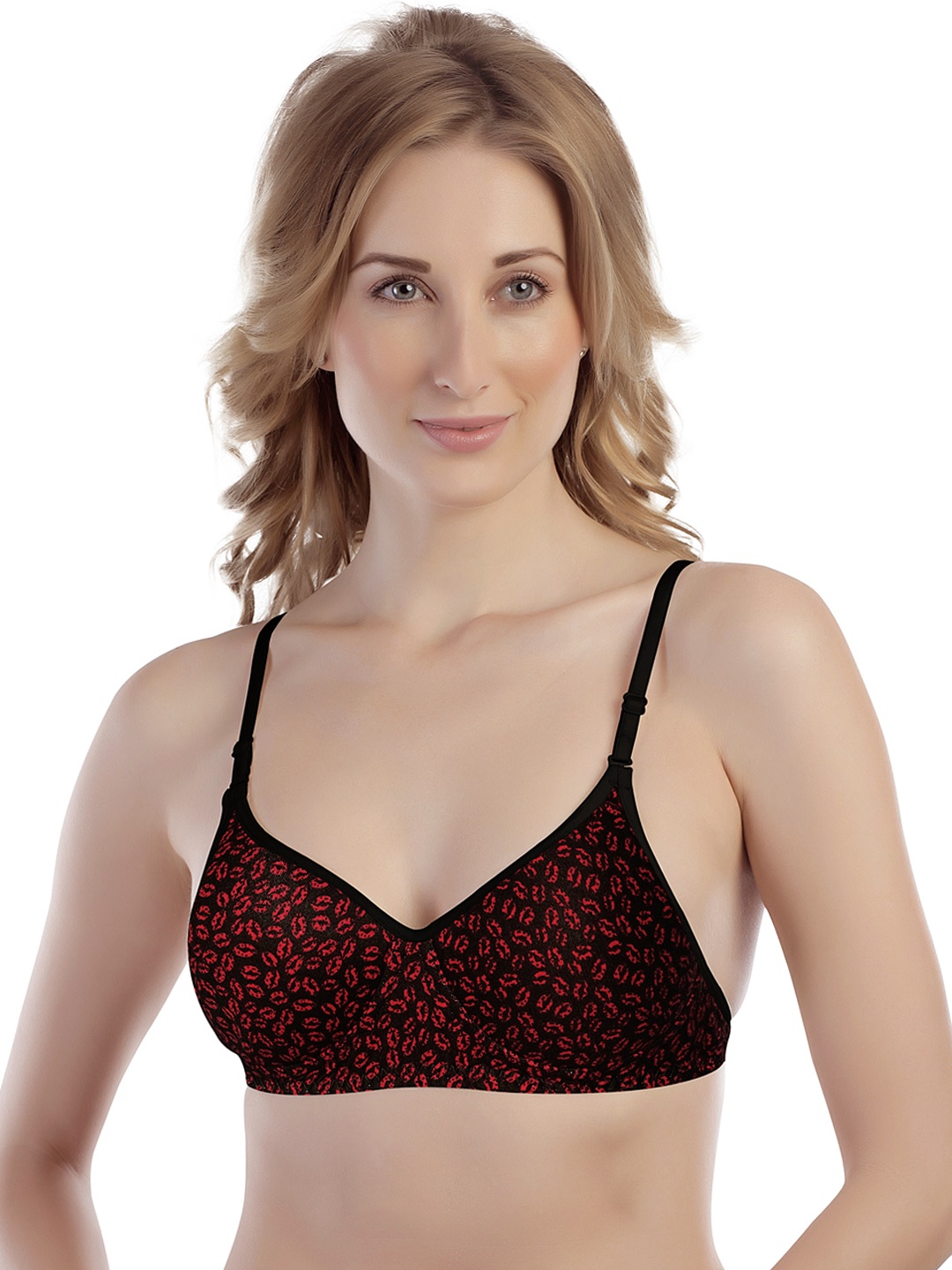 

Tweens Red Printed Full-Coverage T-shirt Bra TW-13108