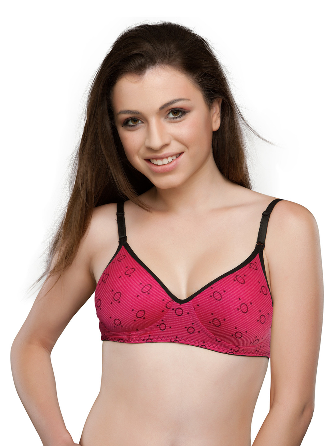 

Tweens Pink Printed Full-Coverage T-shirt Bra TW1347DPK_NM