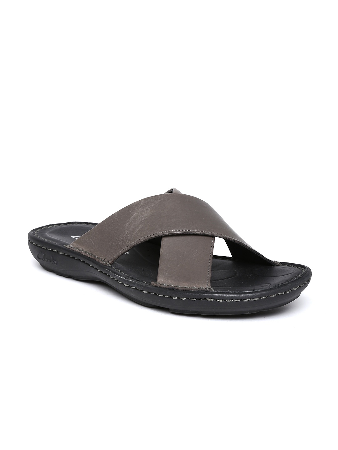 

Clarks Men Grey Leather Sandals