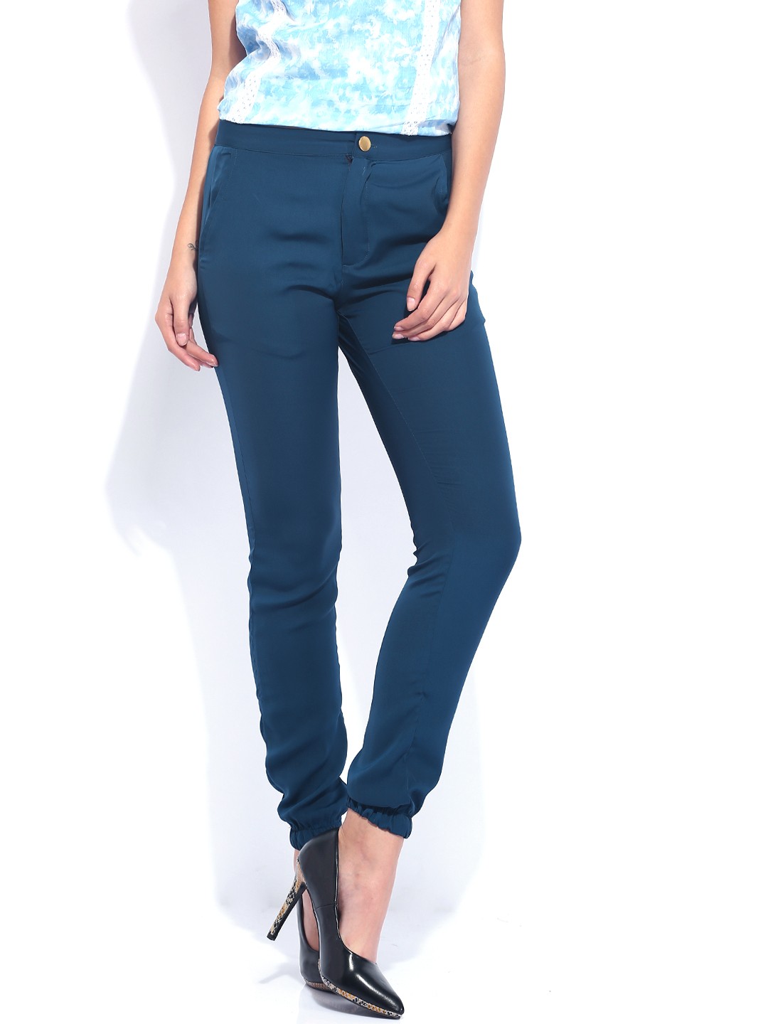 

Tokyo Talkies Blue Casual Trousers