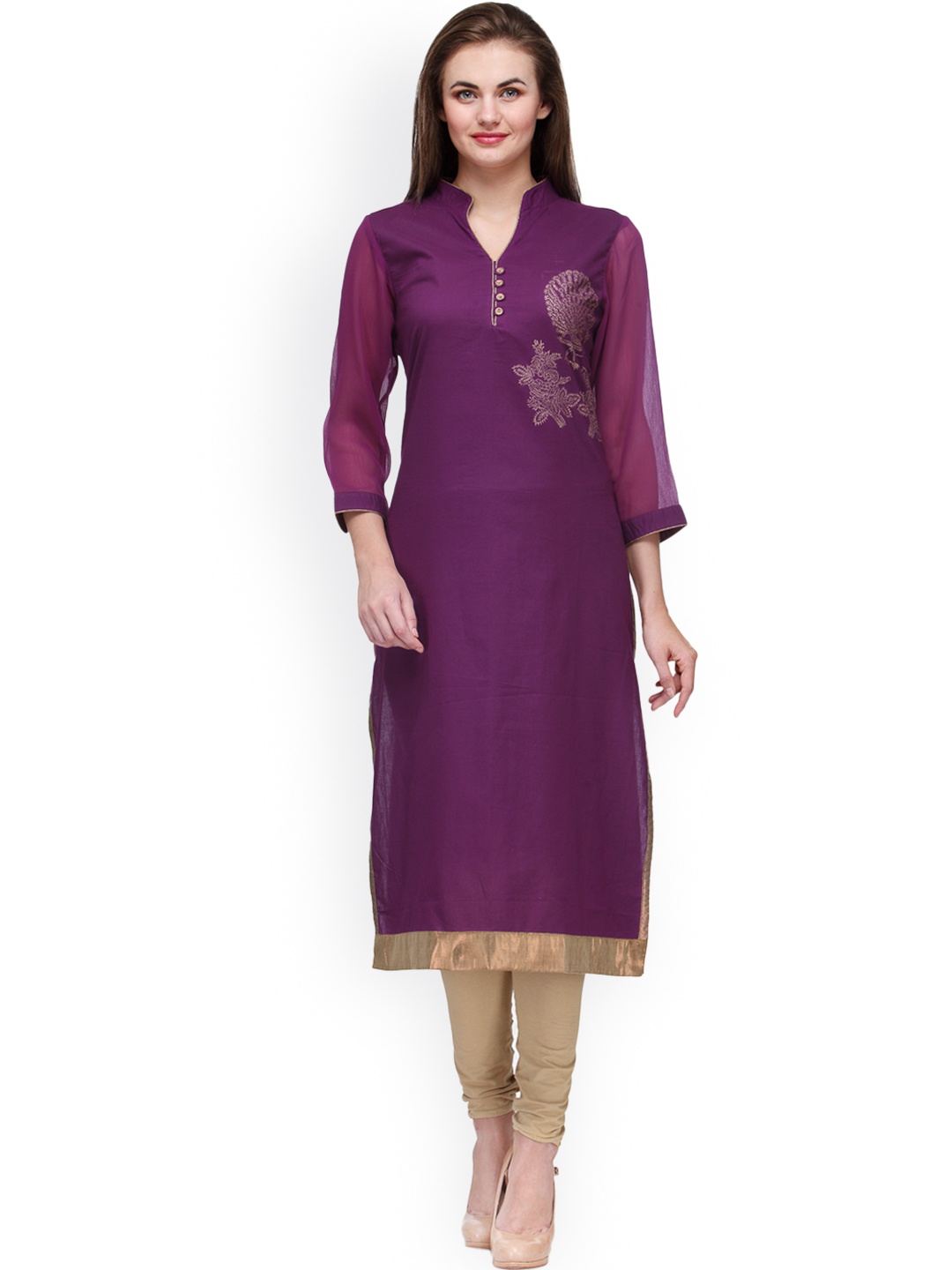 

Tulsattva Purple Kurta, Yellow