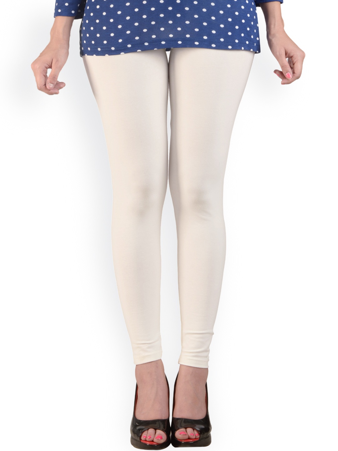 

De Moza White Ankle-Length Leggings
