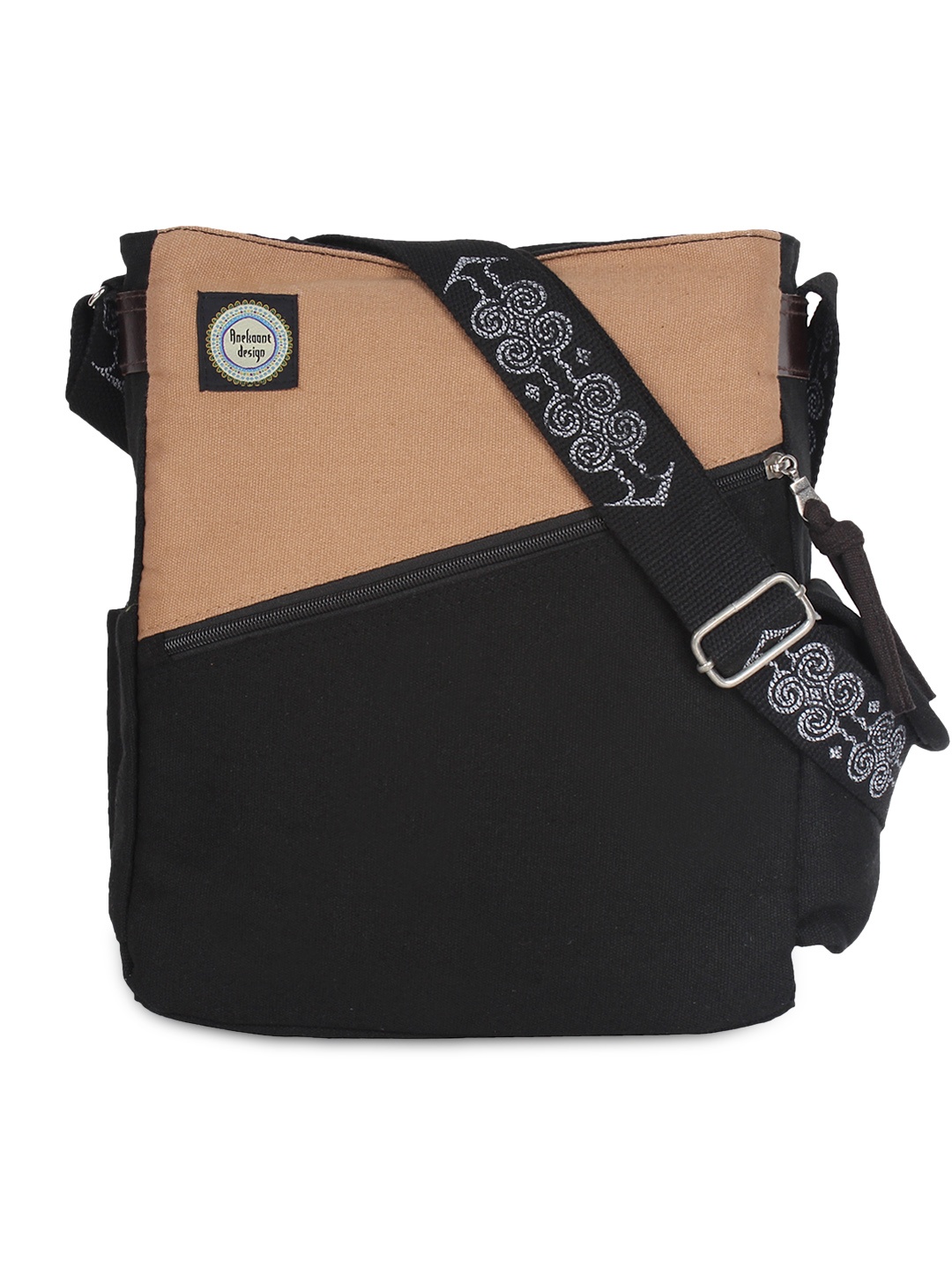 

Anekaant Black & Brown Sling Bag