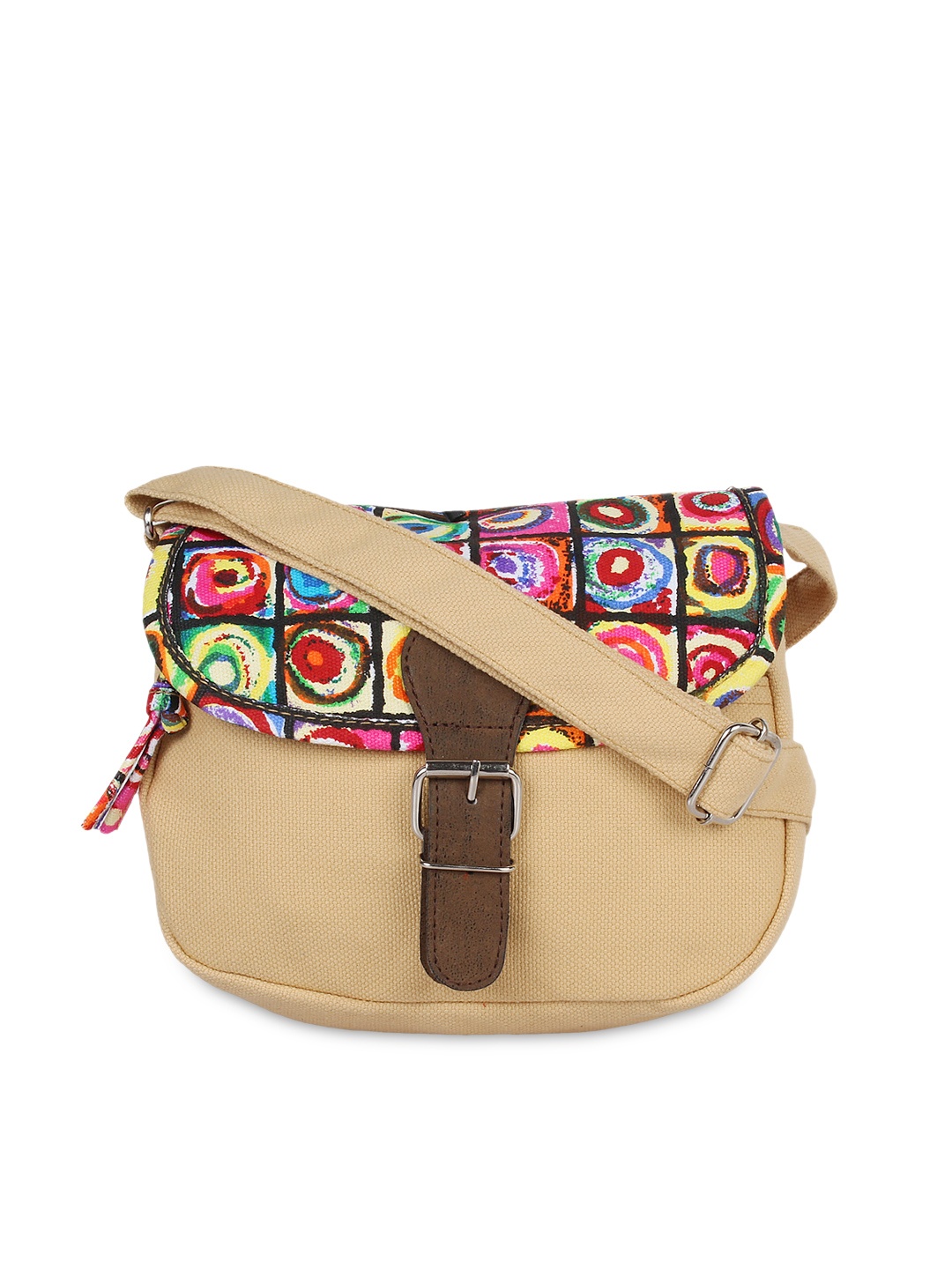

Anekaant Beige Printed Sling Bag