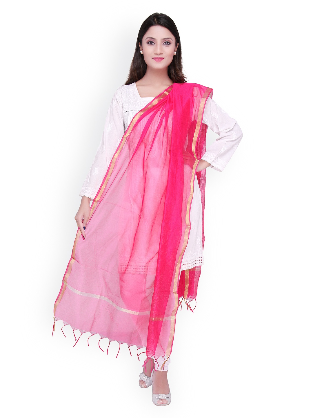 

Dupatta Bazaar Pink Silk Dupatta