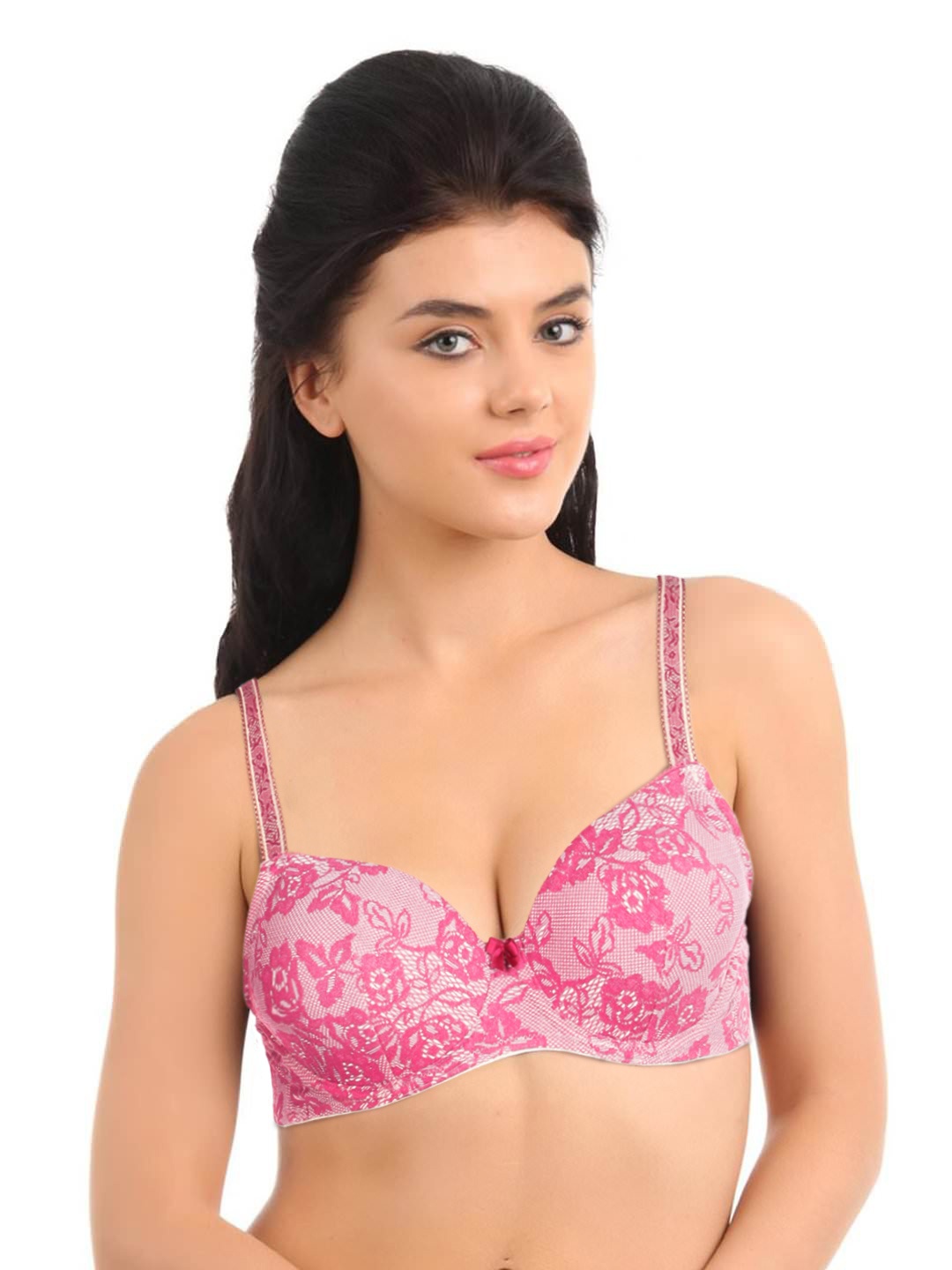 

Amante Pink Push-Up Lace Bra BCLM02