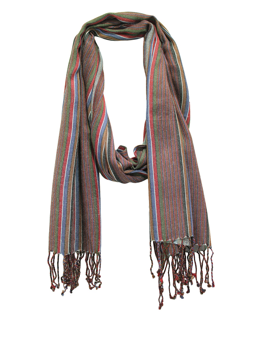 

Anekaant Women Maroon Striped Scarf