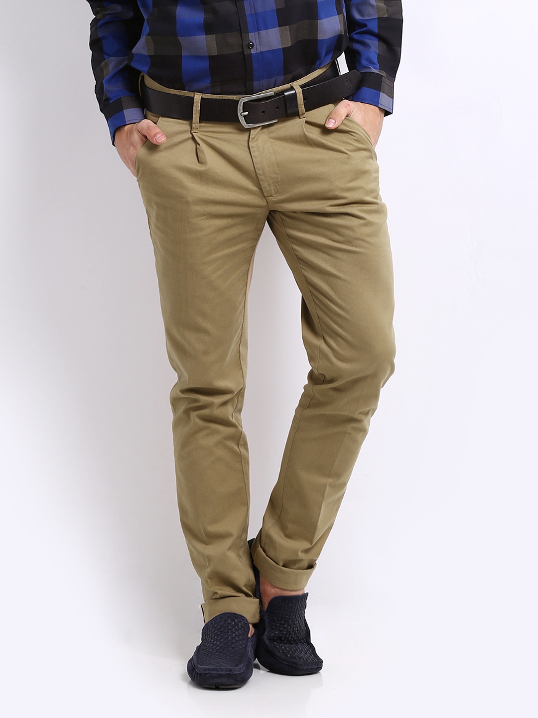 

Arrow New York Men Khaki Slim Fit Smart-Casual Trousers