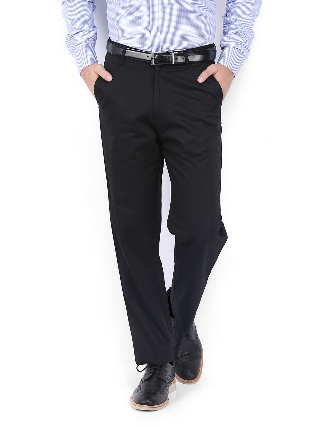 Basics Men Black Comfort Fit Semiformal Trousers