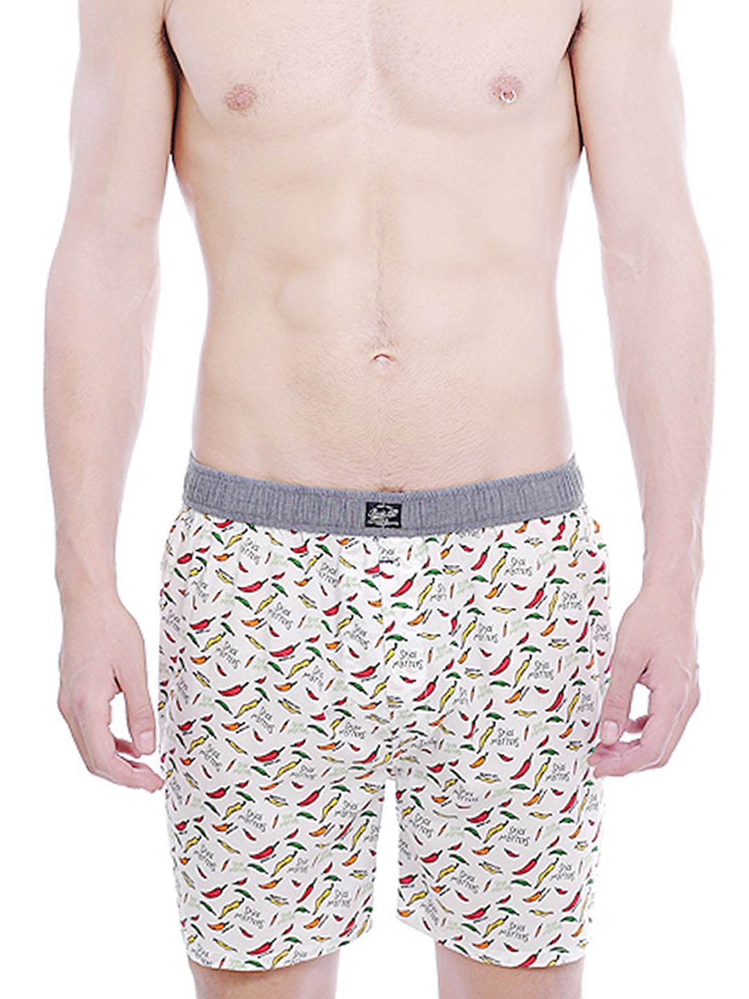 

Basics Men White Printed Boxers 14BBX31046
