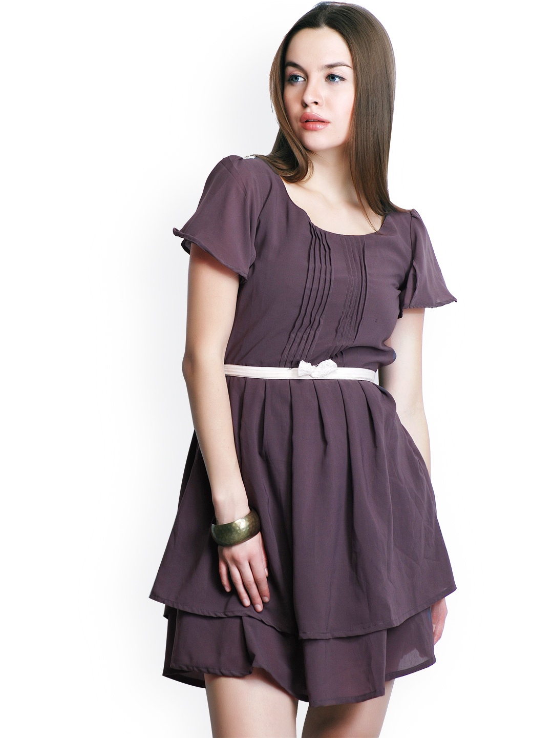 

Belle Fille Burgundy Fit & Flare Dress