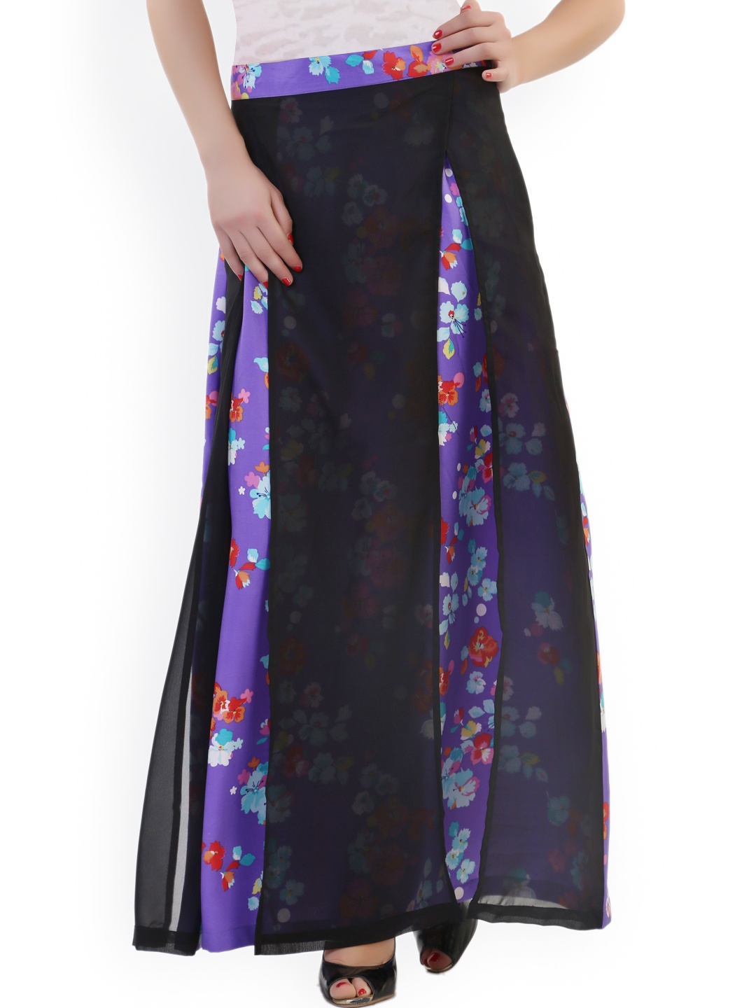 

Belle Fille Multicoloured Printed Maxi Skirt, Multi