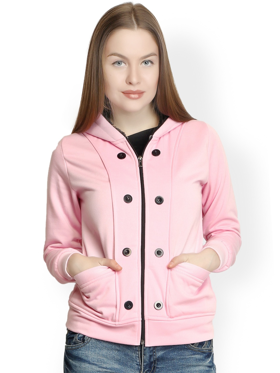

Belle Fille Women Pink Hooded Sweatshirt