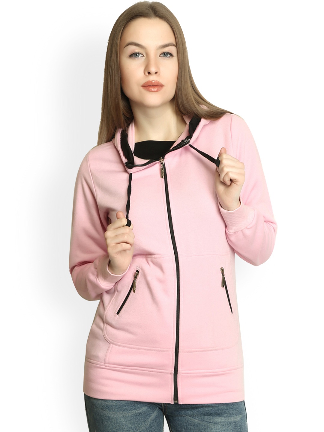 

Belle Fille Women Pink Hooded Sweatshirt