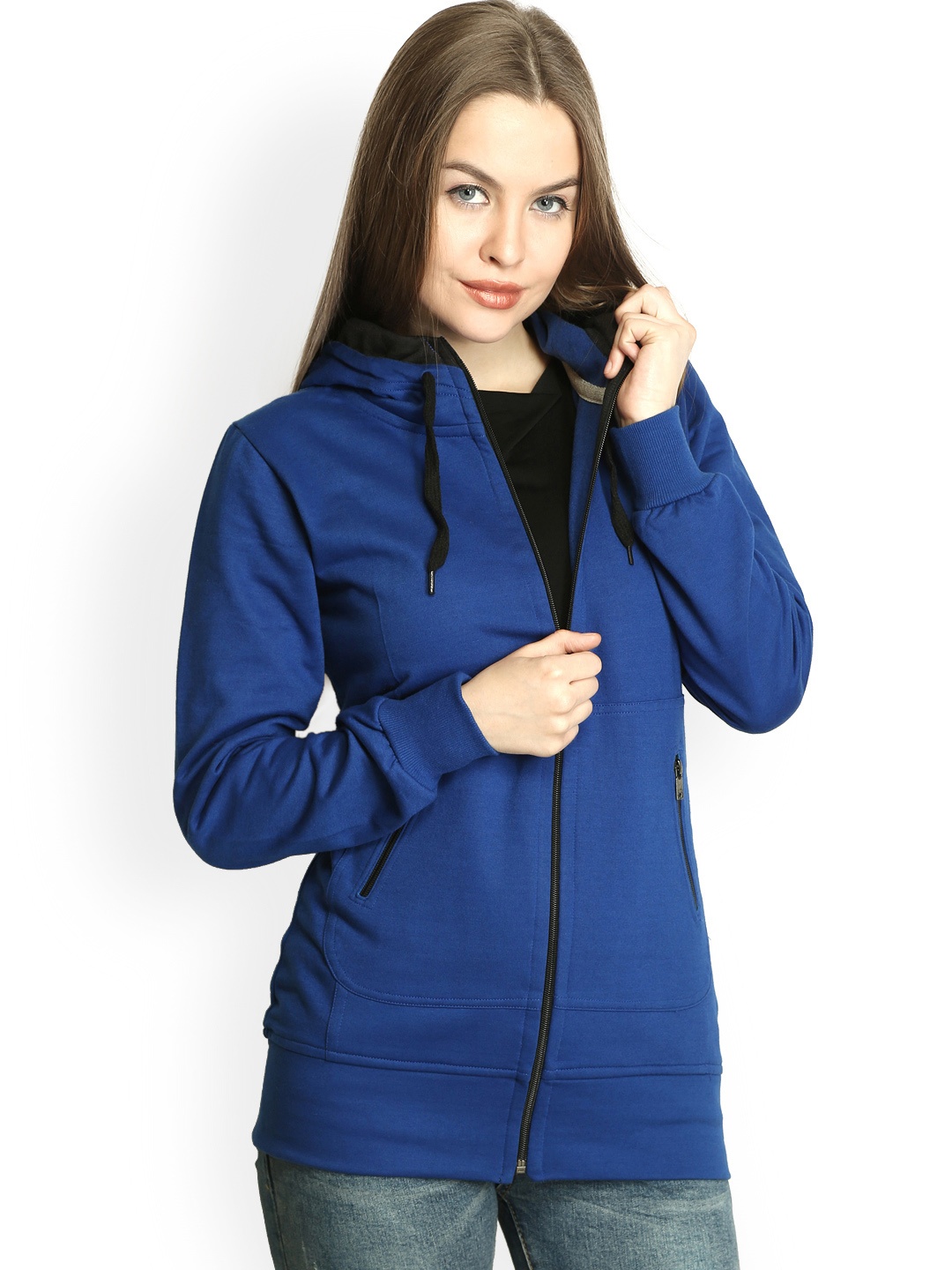 

Belle Fille Blue Polyester Fleece Hooded Sweatshirt