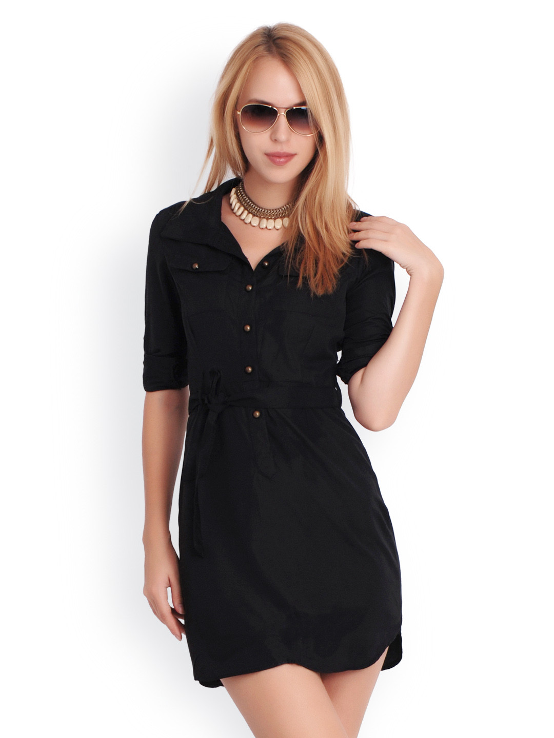 

Belle Fille Women Black Shirt Dress