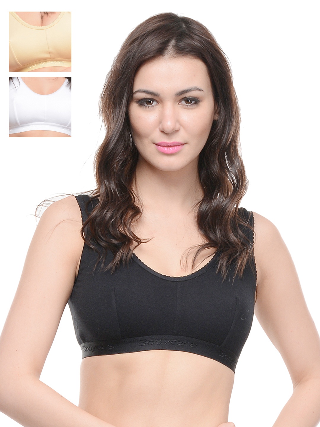 

Bodycare Pack of 3 Sports Bras E1607BSW, Black