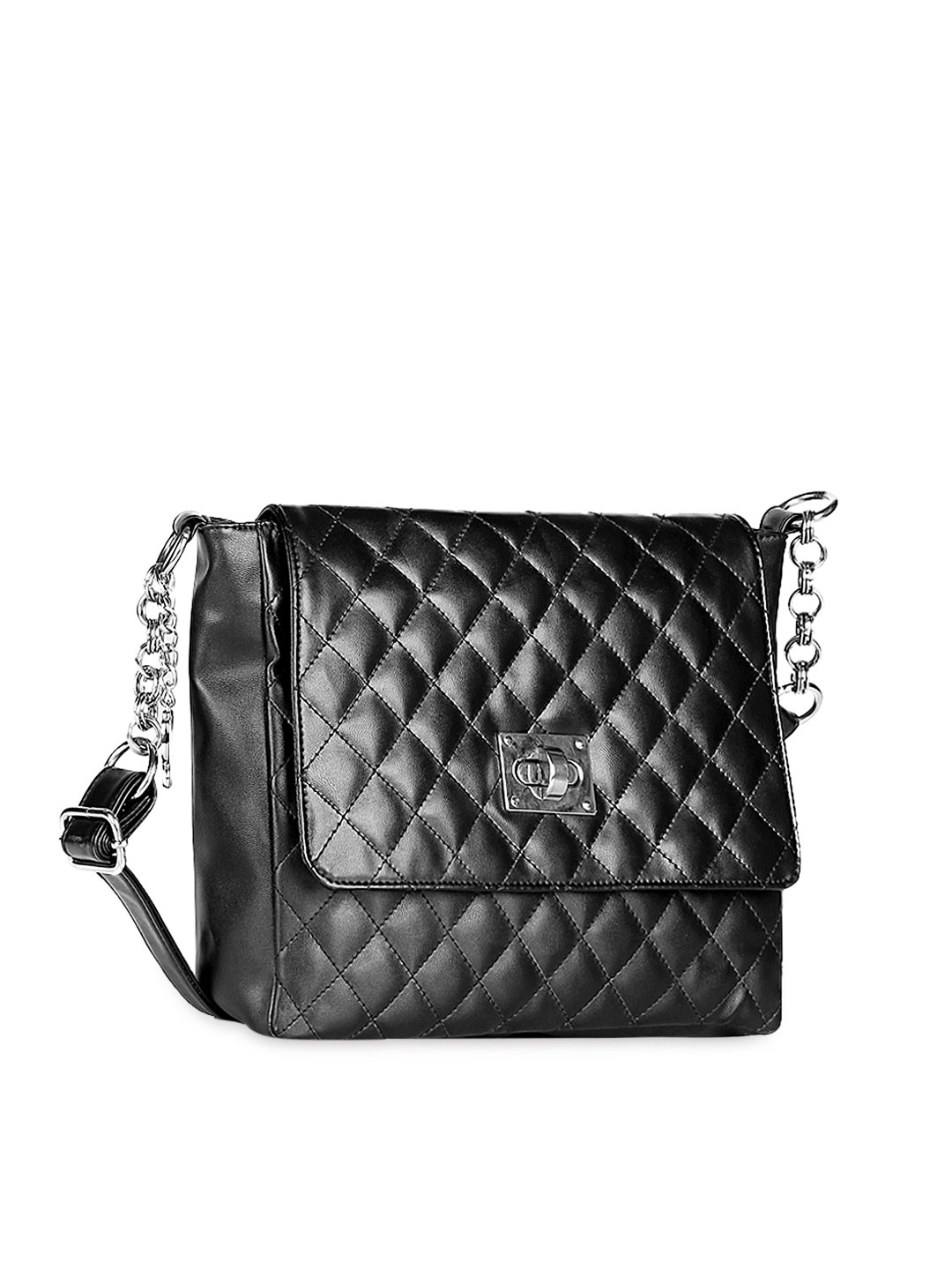 

Butterflies Black Quilted Handbag