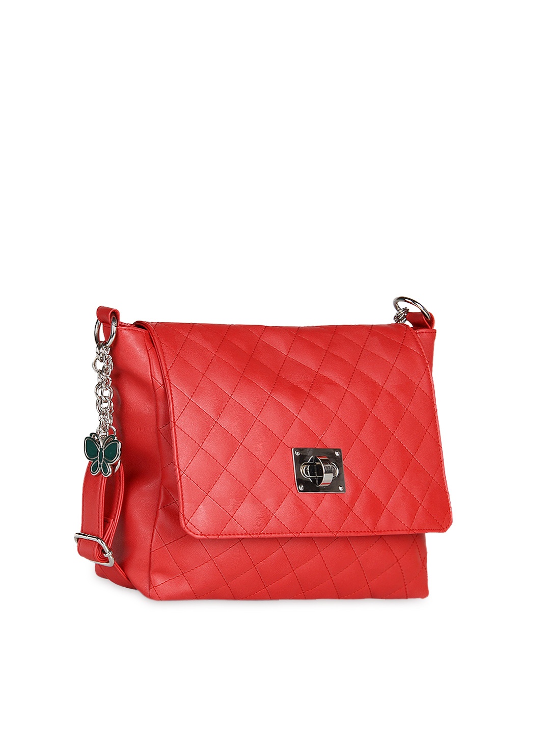 

Butterflies Red Quilted Handbag