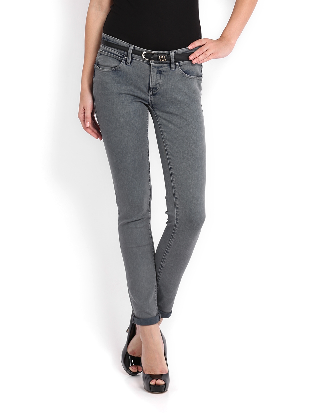 Myntra Calvin Klein Jeans Women Grey Body Skinny Fit Jeans 538159 | Buy ...