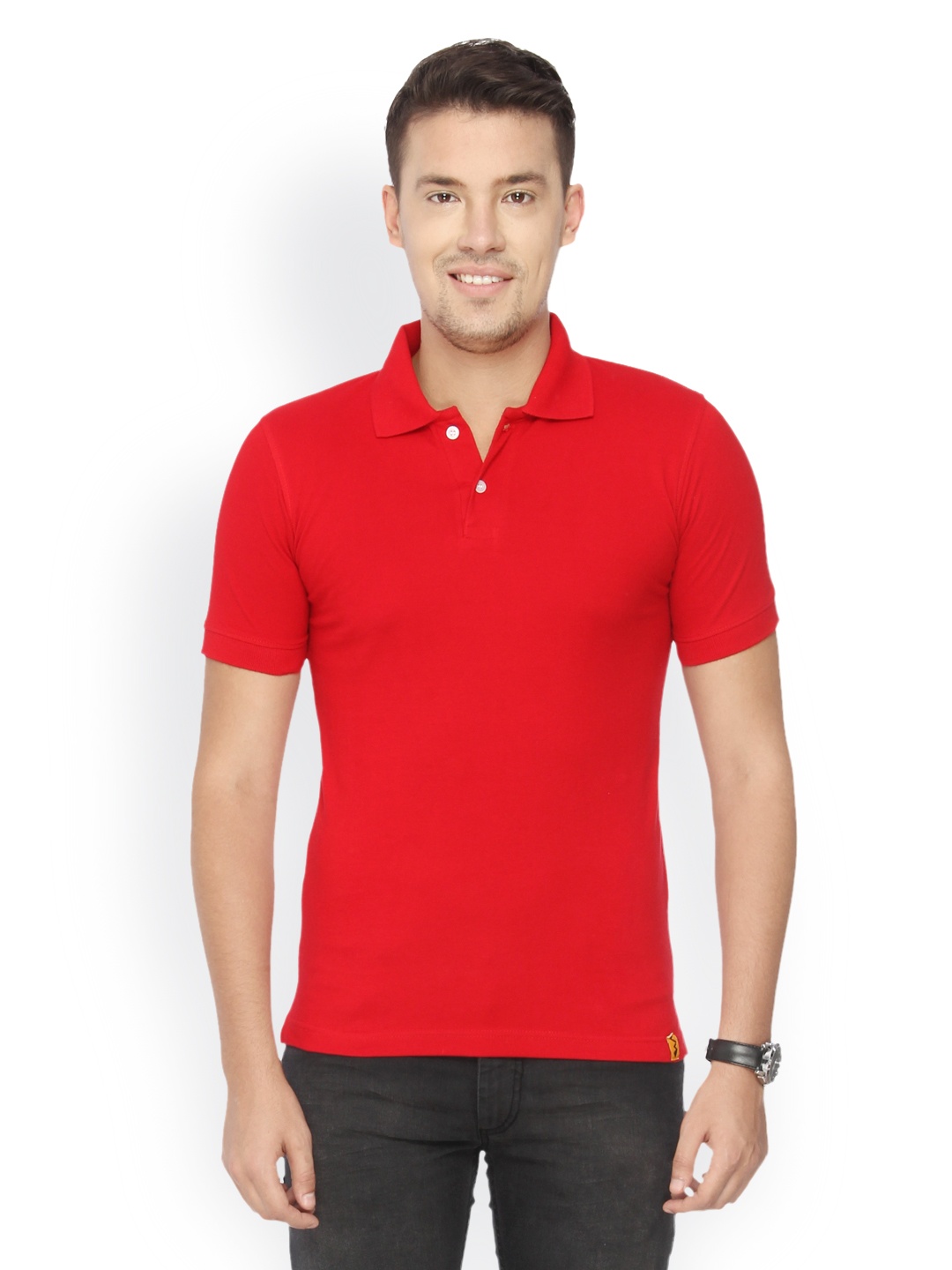

Campus Sutra Men Red Polo T-shirt