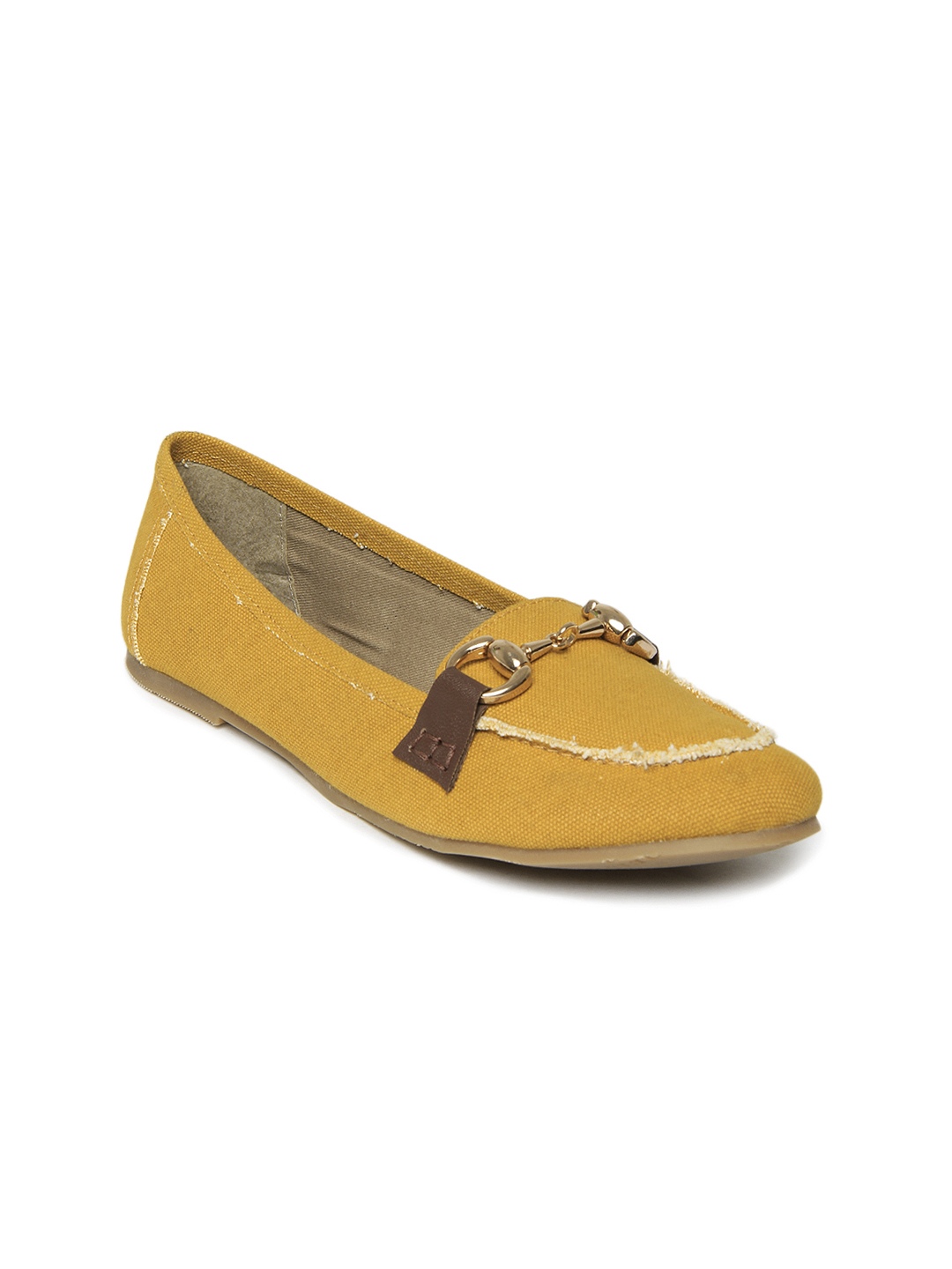 Myntra Carlton London Women Mustard Yellow Flat Shoes 204229 | Buy ...
