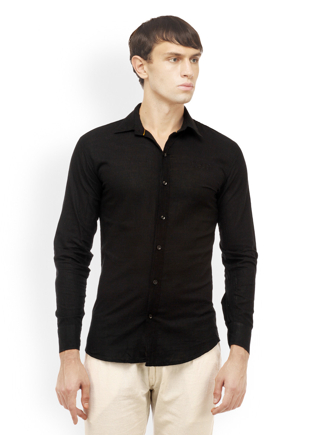 

Cation Men Blue Slim Fit Smart Casual Shirt, Black