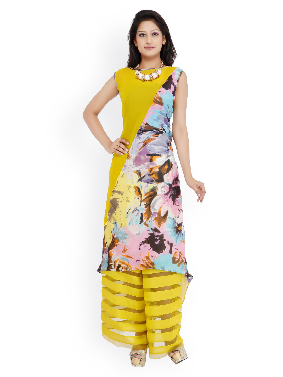 

Chhabra 555 Women Multicoloured Printed Kurta with Trousers, Multi