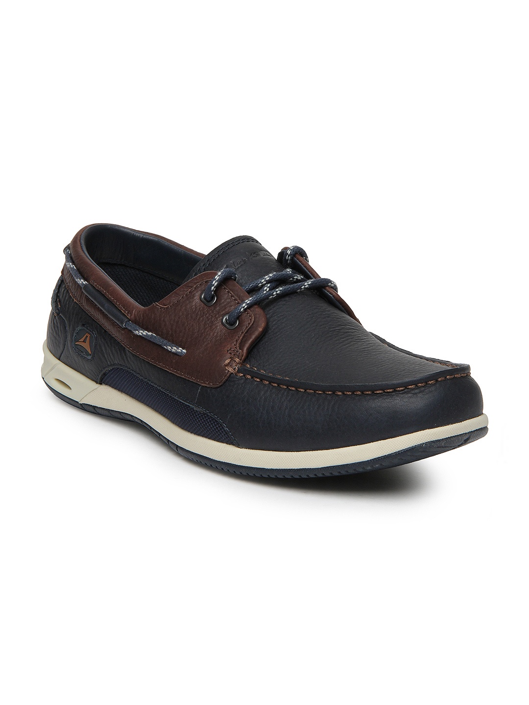 

Clarks Men Blue Leather Boat Shoes