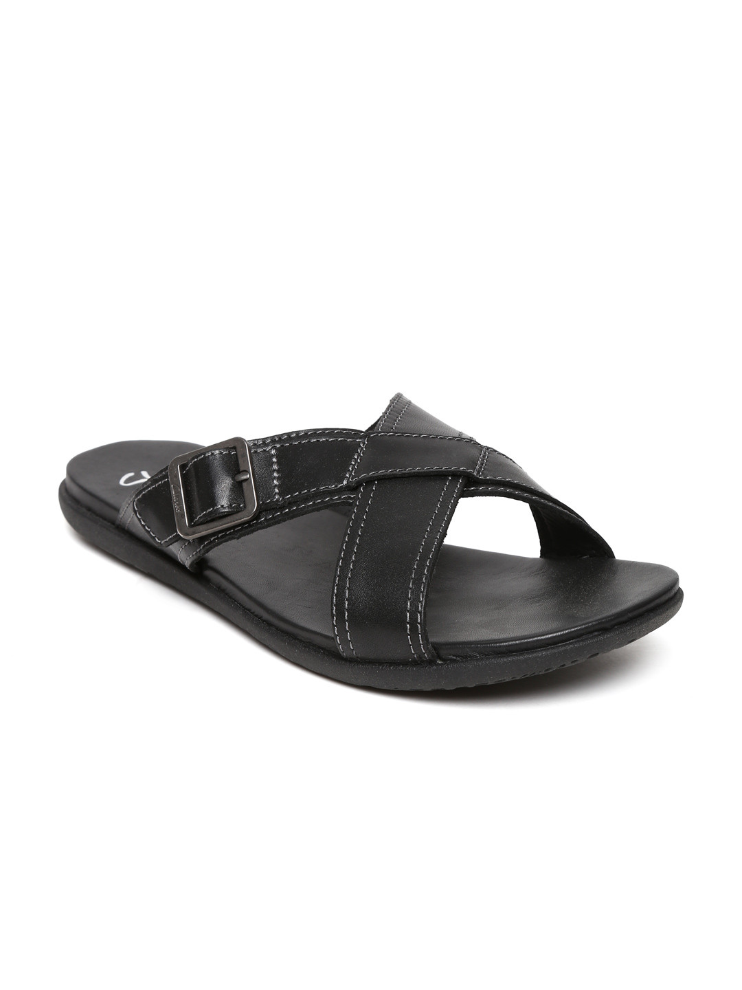

Clarks Men Black Leather Sandals