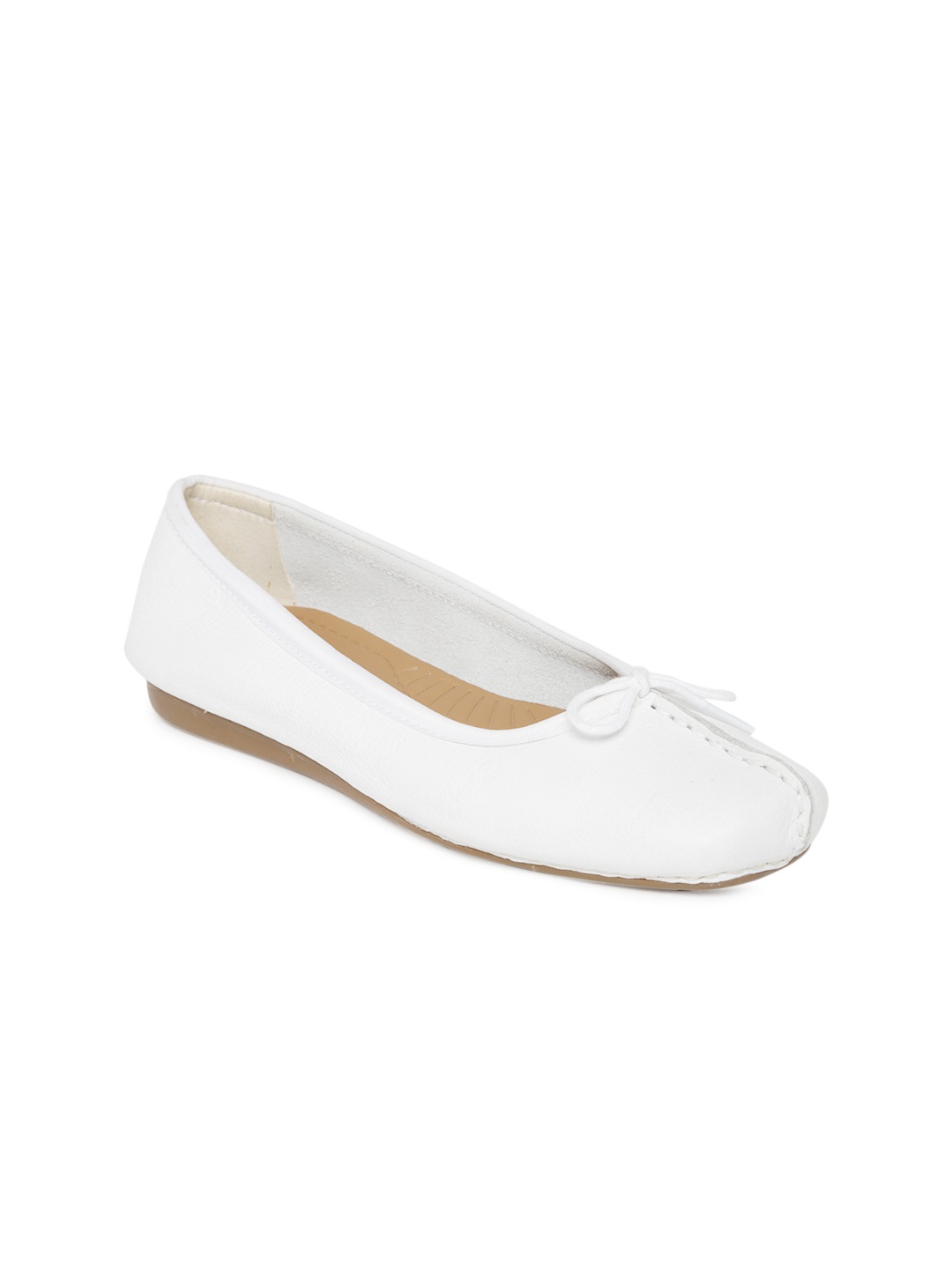 

Clarks Women White Leather Flat Shoes