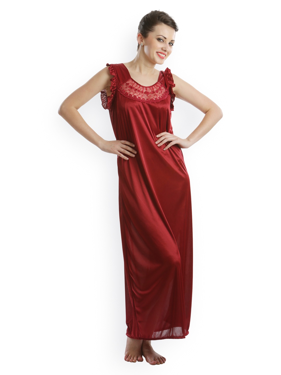 

Clovia Maroon Nightdress NSM282P99O