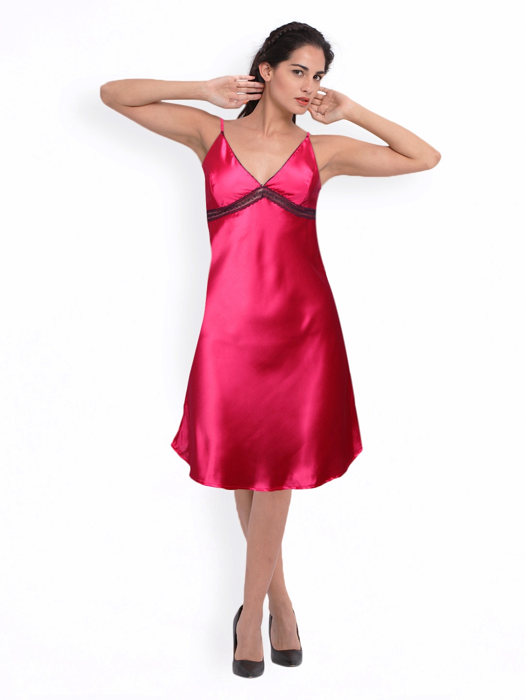 

Clovia Pink Babydoll Nightdress NSM013T14
