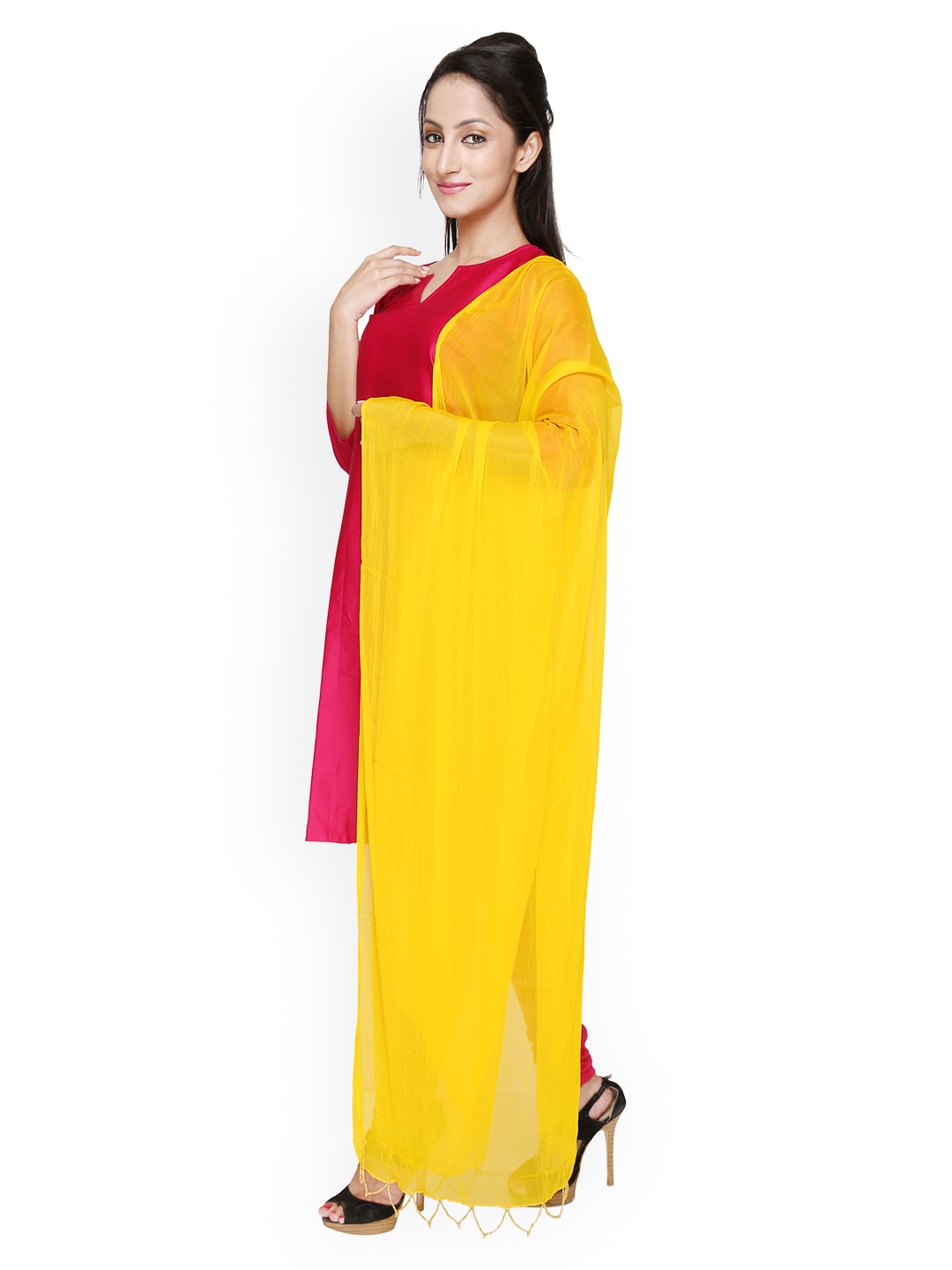 

Dupatta Bazaar Yellow Chiffon Dupatta