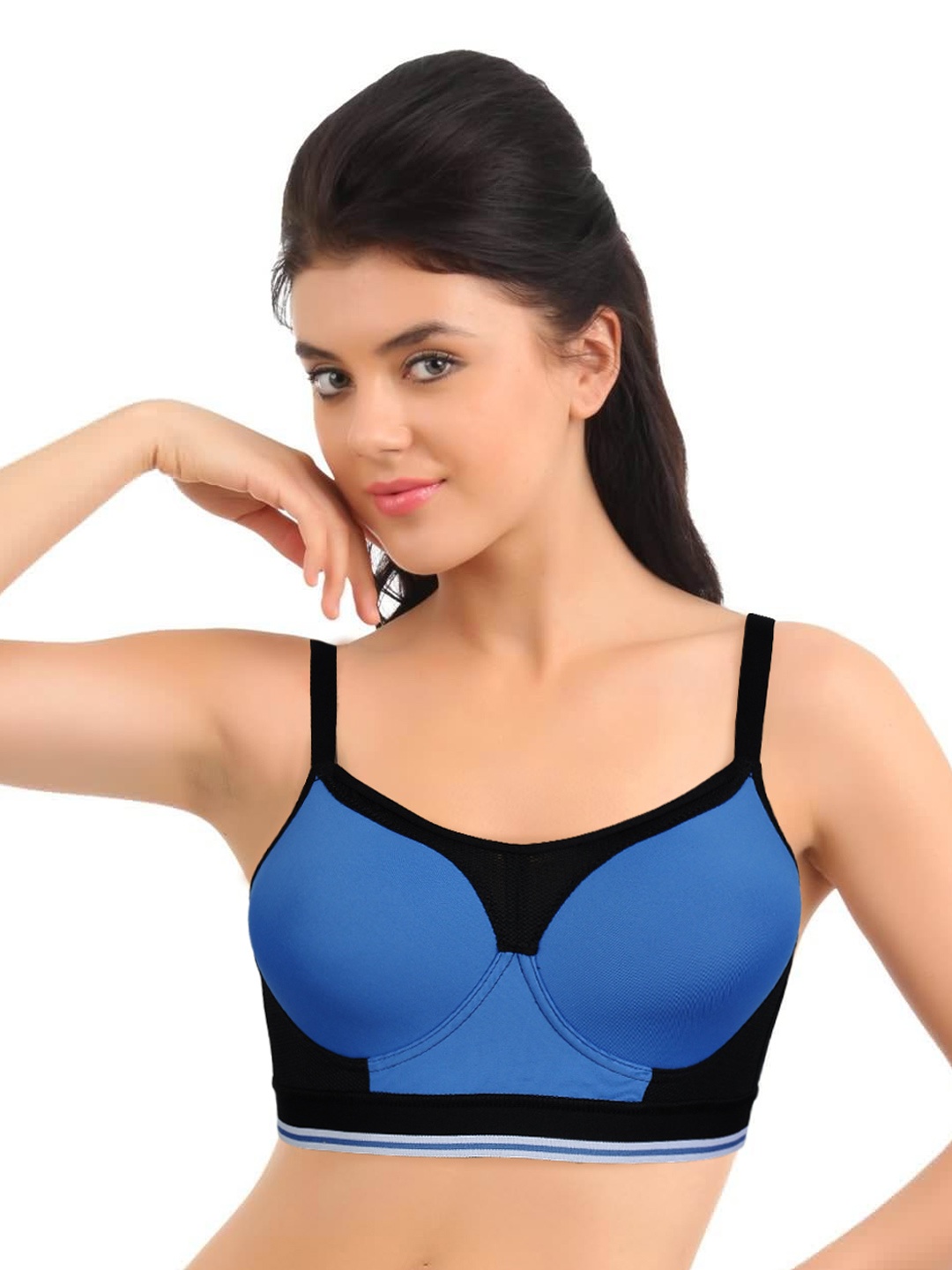 Enamor Blue Medium Impact Sports Bra