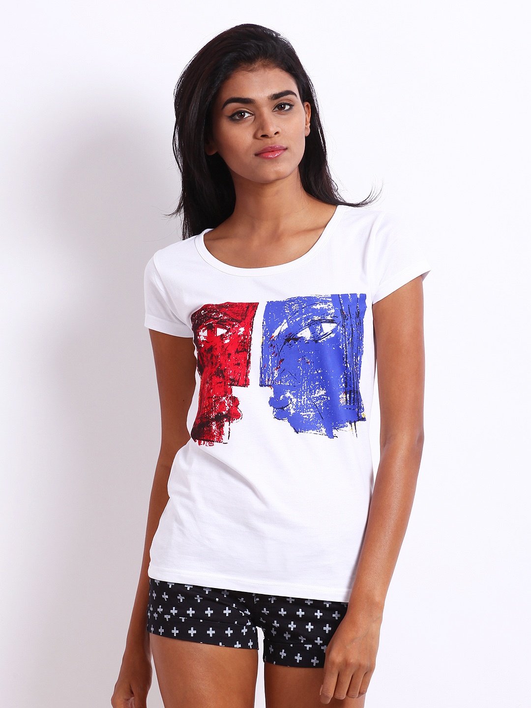 

Espresso Women White Printed Pure Cotton T-shirt