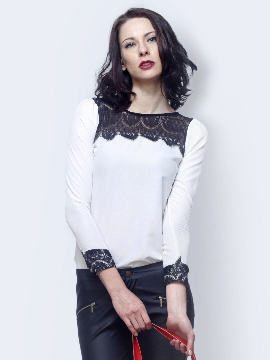 

FabAlley Women White Lace Trace Top
